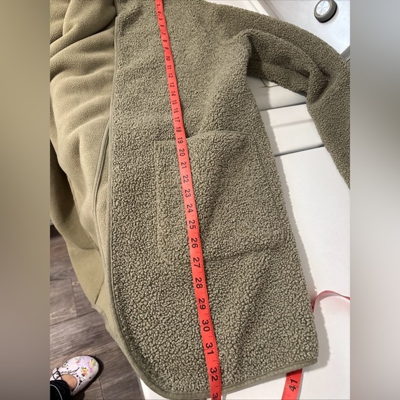 Joie Women’s Hooded Borg Teddy Sherpa Sage Green Coat Hoodie Cardigan Size L XL - Picture 8 of 8